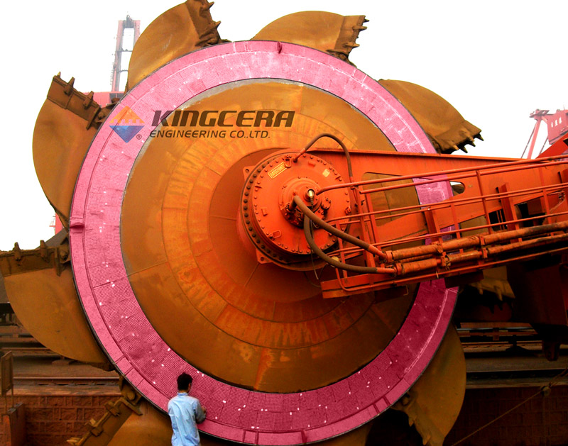 永利集团耐磨陶瓷应用于斗轮机圆盘